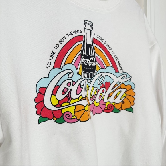 Coca-Cola & Flowers 1971 Collection Cropped Sweatshirt - Picture 3 of 6